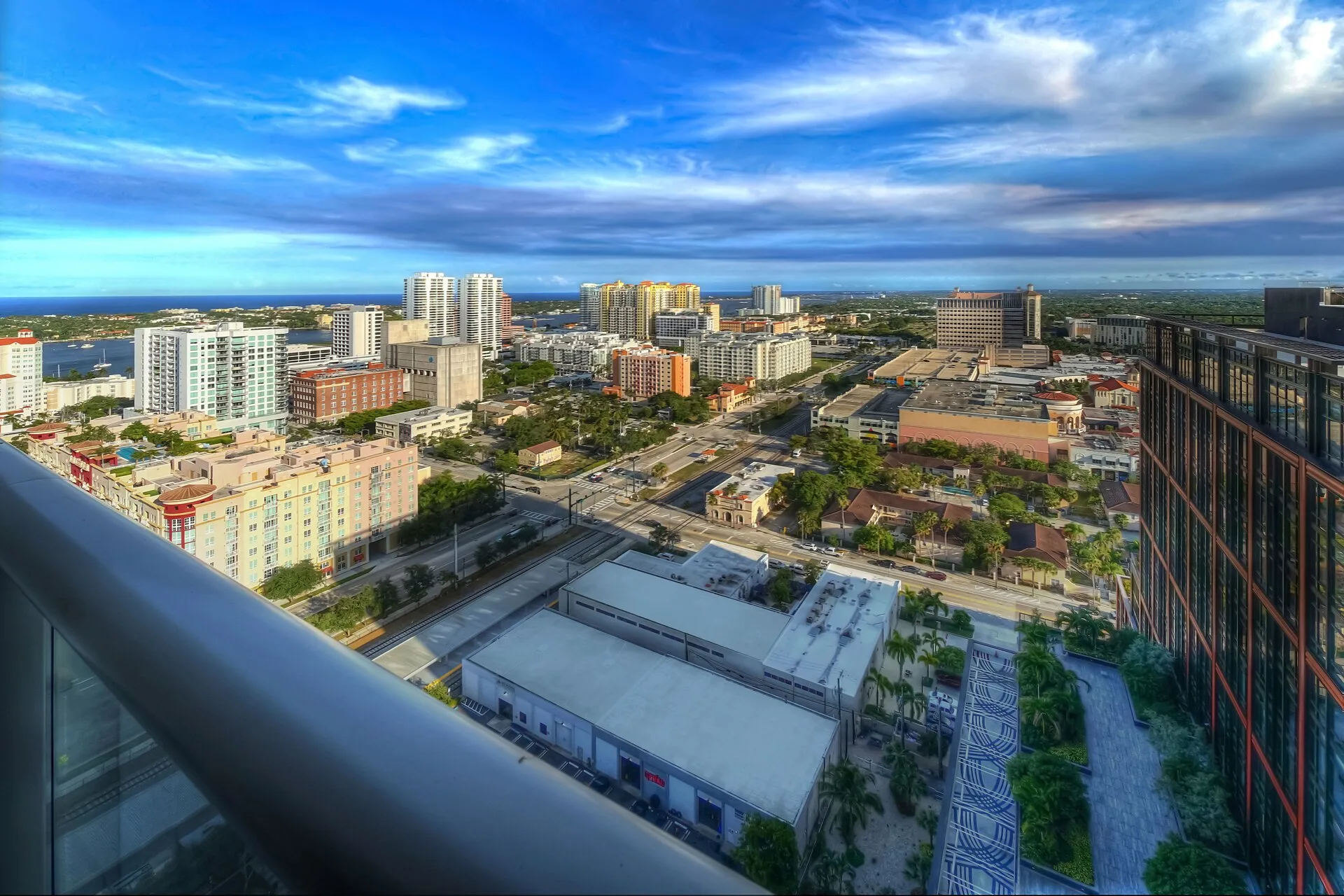 View of city from rooftop